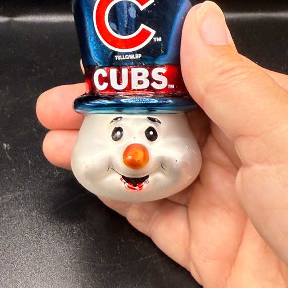 CHICAGO CUBS Glass Christmas Ornament MLB Baseball Snowman - Picture 9 of 9